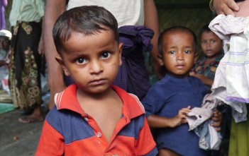 ロヒンギャの子ども、シャムラプールにて