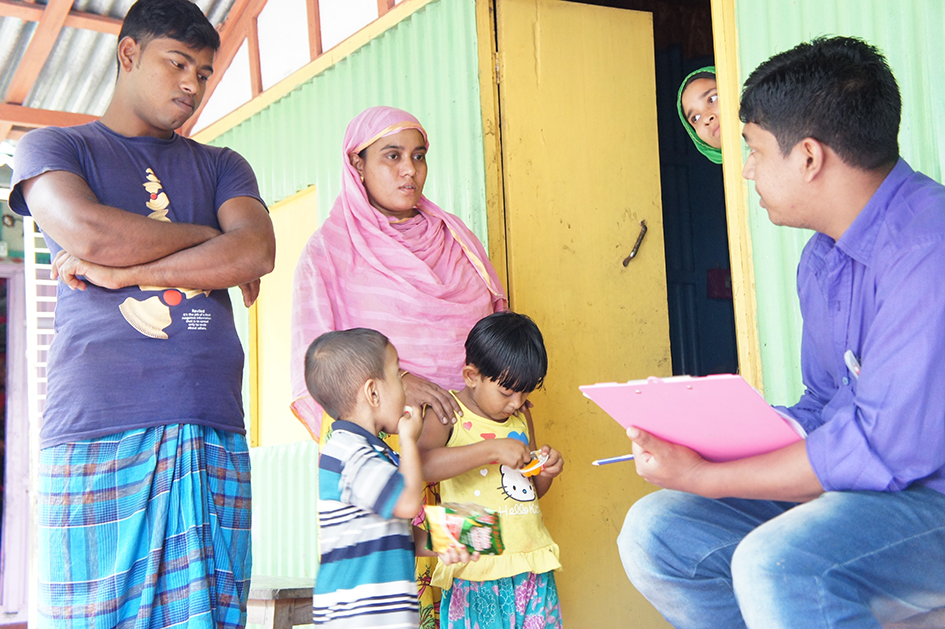 バングラデシュ、ノルシンディ県ライプーラ郡パラトリという行政村で6,086世帯を対象に全世帯調査を実施。