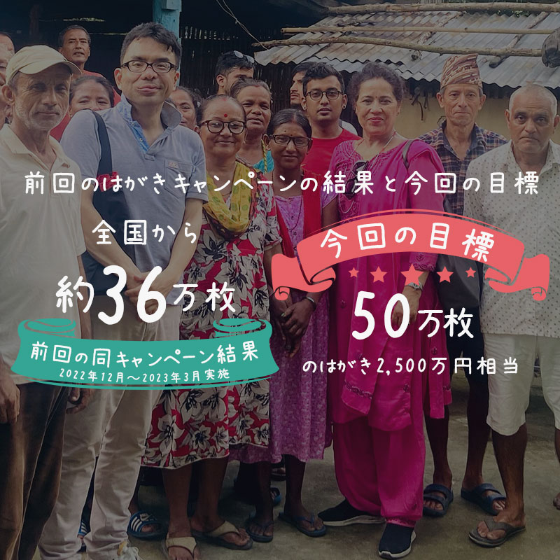 前回のはがきキャンペーンの結果 全国から約36万枚 今回の目標